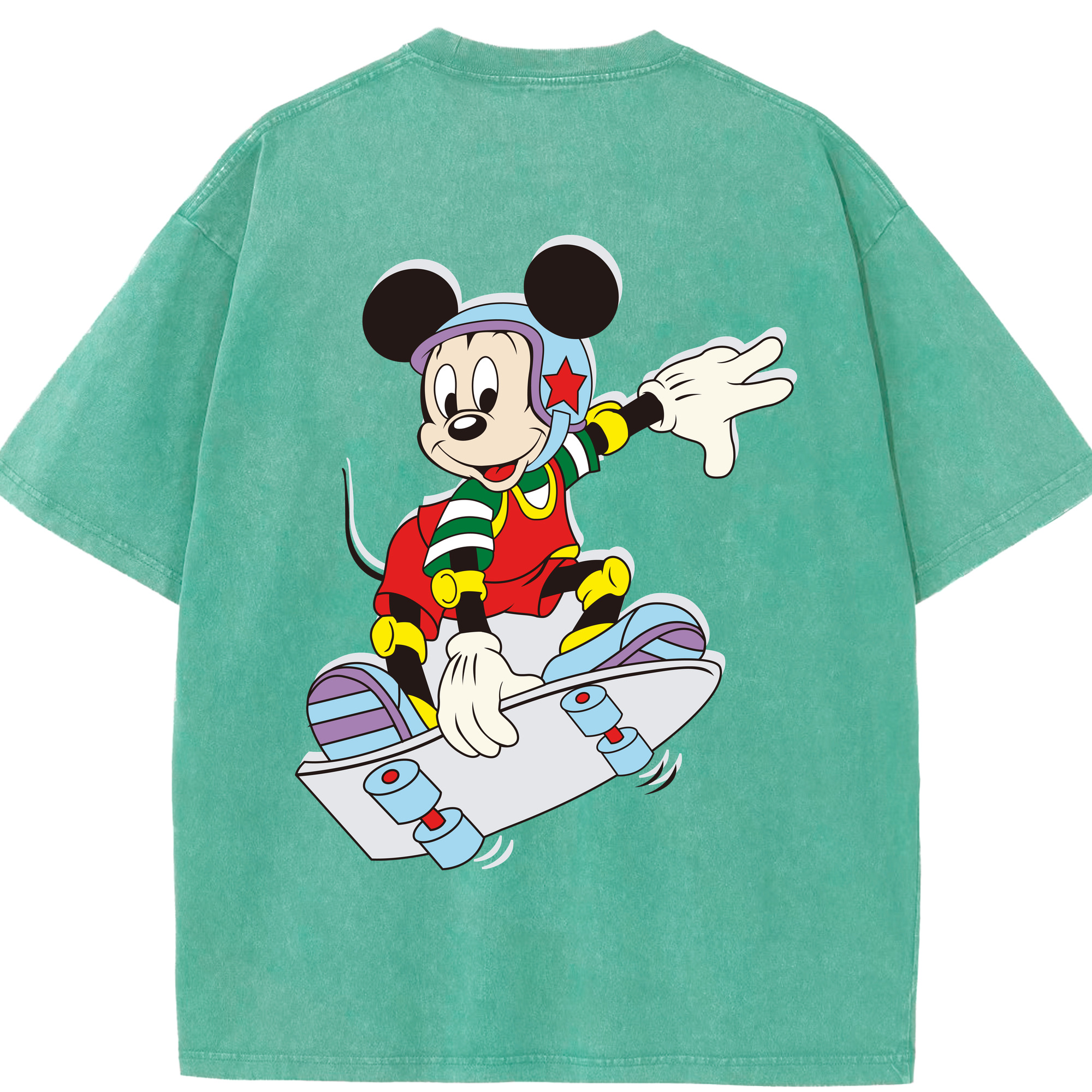 （画像用） ミッキーマウス Mickey Mouse 綿100% ヴィンテージ風 半袖Tシャツ（背面プリント）